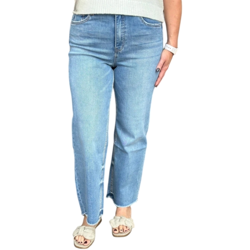 Vervet Super High Rise Crop Wide Leg Jeans - Light Wash Size 25